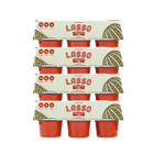 4 packages of Lasso brand watermelon lime gelatin packs on a white background