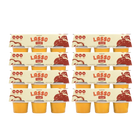 8 packages of Lasso brand crisp apple gelatin packs on a white background