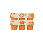 2 packages of Lasso brand orange cream gelatin packs on a white background
