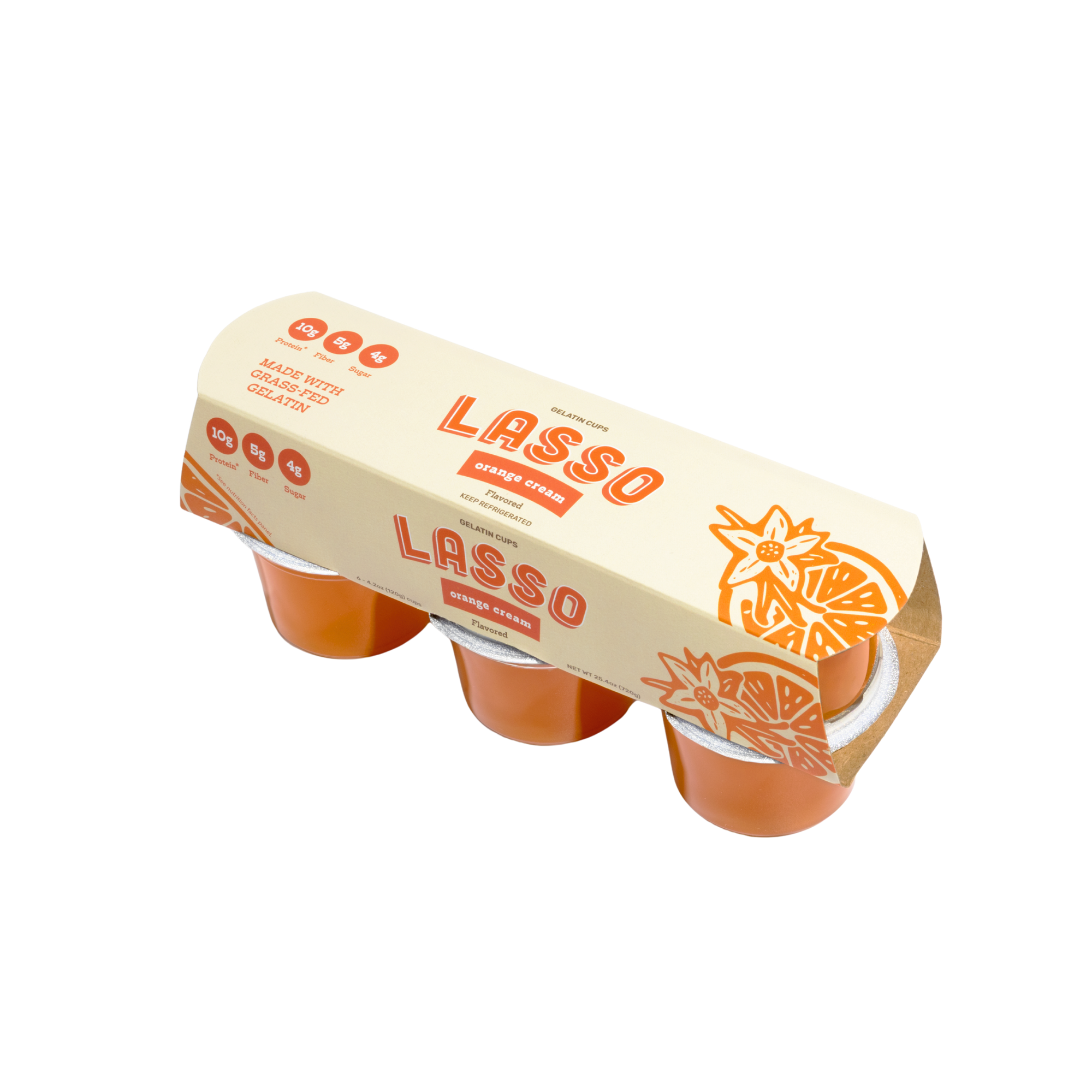 ★orange★様│ クリーム２ 、ソープ、エマルジョン、ルース Orange Cream Gelatin Cups | 10g Protein | LASSO
