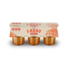 Single 6 pack Lasso brand orange cream gelatin on a white background