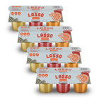 4 packages of Lasso brand variety gelatin packs on a white background